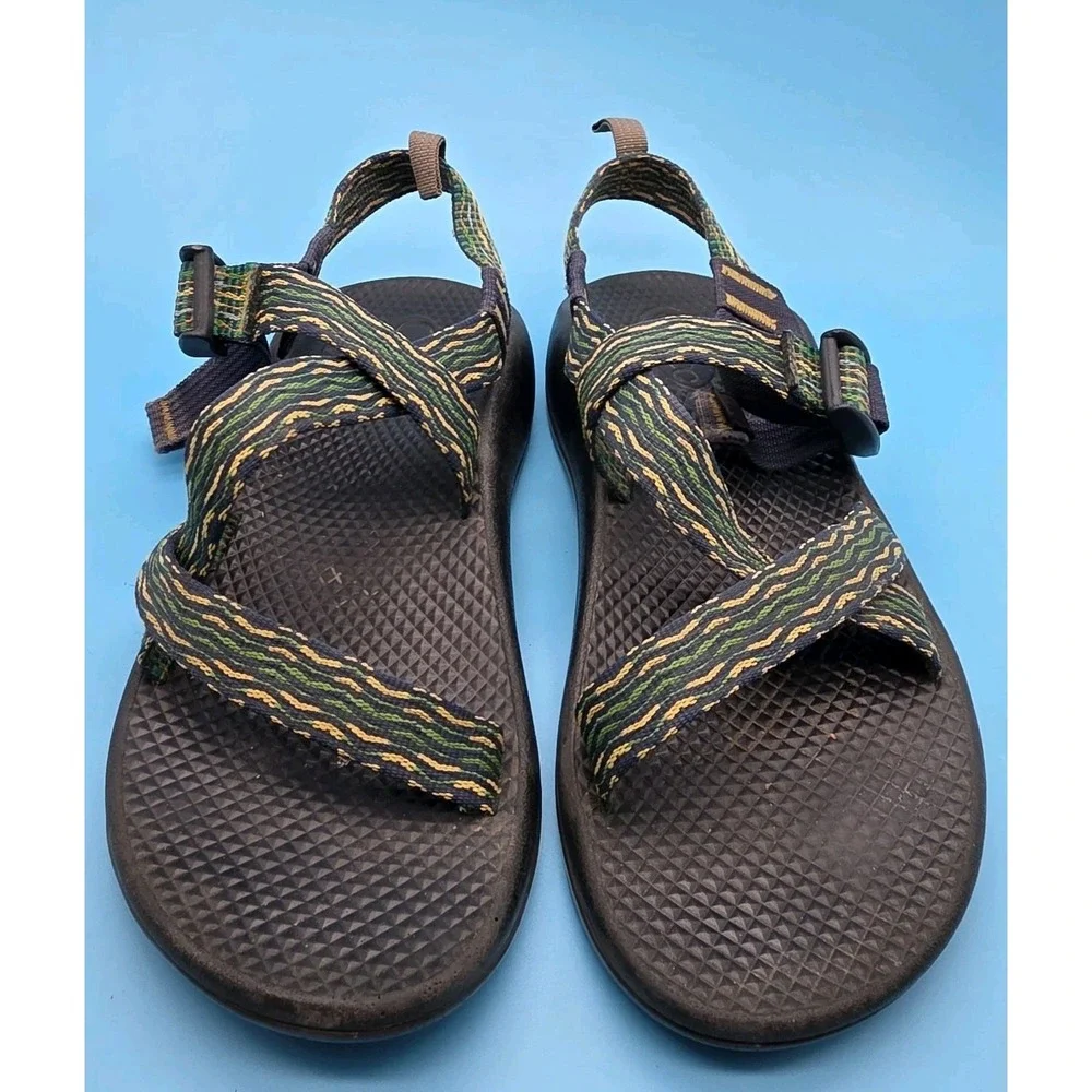 CHACO Z/1 Ecotread Girl's Size 5 Waterproof Sports Sandals Blue Green Yellow